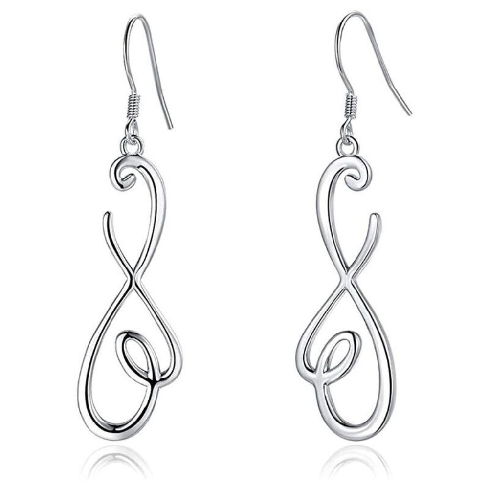 New 925 Sterling Silver Infinity Open Heart Drops